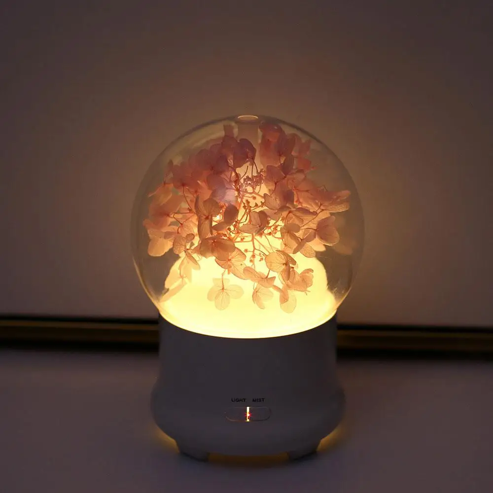 

Hydrangea Humidifier Aroma Diffuser Night Light Luminous Romantic Creative Useful 100ml Ultrasound US/EU Plug ABS & PP
