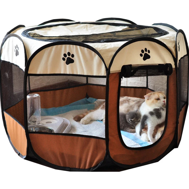 Caseta plegable portátil para mascotas, casa de tienda de campaña para perros grandes y pequeños, corralito al aire libre, jaula para cachorros y gatos, entrega en habitación
