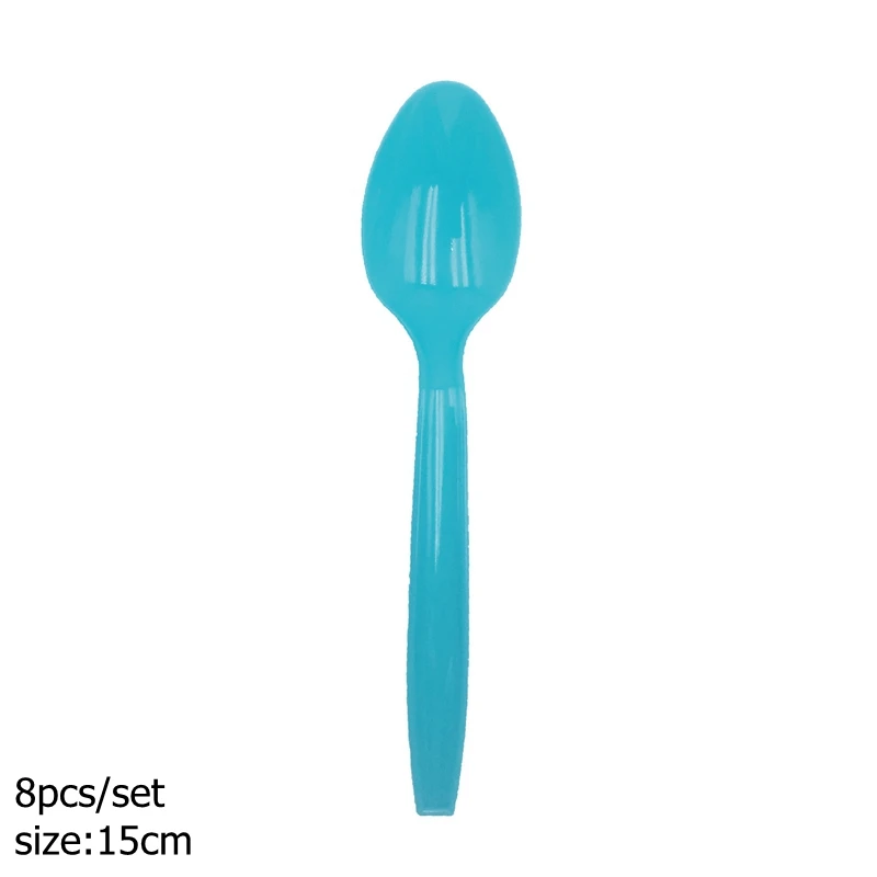 B06 spoon Детские вечерние одноразовые вечерние тарелки с изображением первого зуба, розовые и синие бумажные тарелки для маленьких мальчиков и девочек, вечерние столовые приборы с зубами - Цвет: B06 spoon