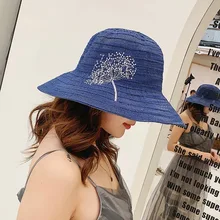 Новинка, Женская Солнцезащитная шляпа, женская летняя полосатая Кепка с капюшоном, складная Рыбацкая шляпа, модная Солнцезащитная шляпа, женская кепка, складная