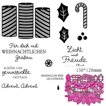 

German word 2020 Christmas 3D New Metal Cutting Dies and Scrapbooking For Paper Making Embossing Card Craft Stamps Set