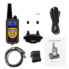 Электрический ошейник для собак с пультом дистанционного управления для домашних животных водонепроницаемый перезаряжаемый с ЖК-дисплеем для всех размеров Вибрационный звук 880