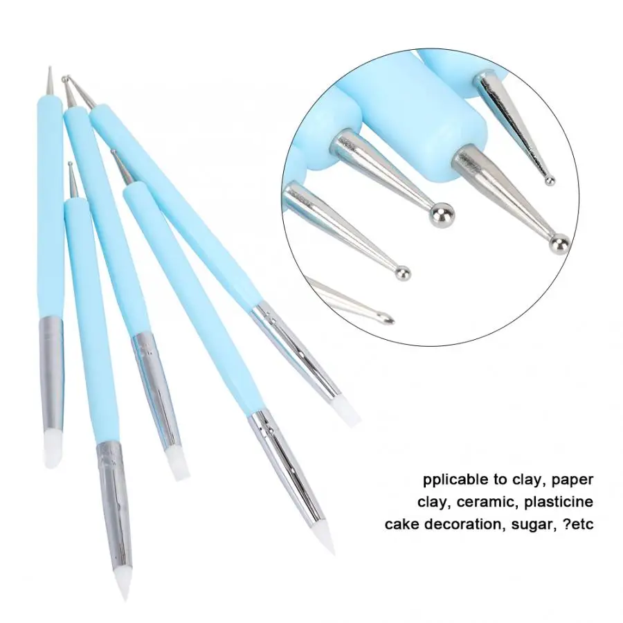 

Polymer Clay Tools Clay Tools 5pcs Clay Sculpting Tool Set Silicone Head Sculpture Tools Accessory Polymer Modeling