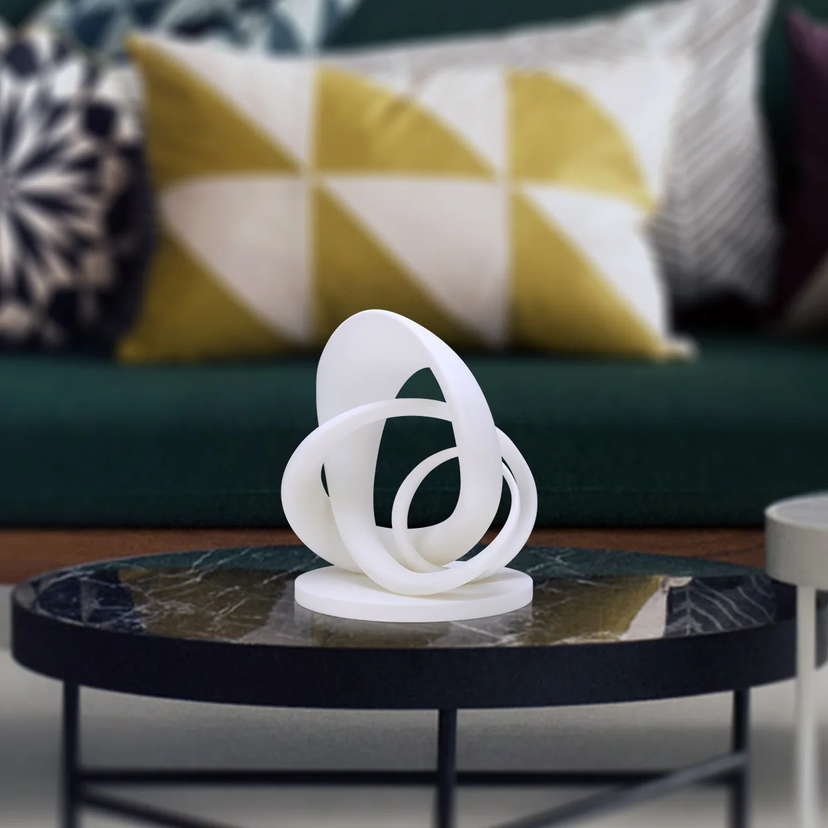 3D печатная скульптура Современная скручивающаяся абстрактная линия, первоначально разработанная домашнее украшение для стола Декор идеальный подарок белая скульптура