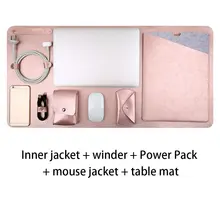 5 в 1 комплект из искусственной кожи сумка для ноутбука рукав для Macbook Air 13 чехол для ноутбука чехол для Macbook Pro 13 15+ чехол для мыши+ коврик для мыши