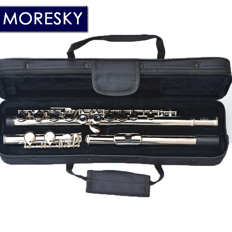 MORESKY 16 закрывающих отверстий C Ключ флейта из мельхиора никелированная с E Key |