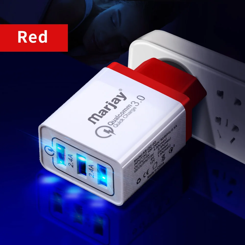 2.4A 3 USB мобильный телефон зарядное устройство адаптер для xiaomi Samsung iPhone 11 XR 7 huawei Mate