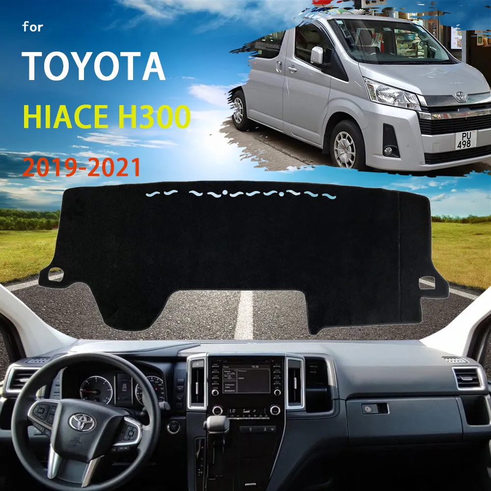 Dashboard Cover Mat Carpet Per Toyota Hiace Granace Commuter )Granvia H300 2019 ~ 2021 Dash Board Cover Proteggi Parasole