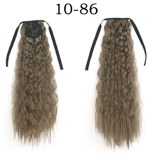Corn Wavelength Ponytail Synthetic Fake Bandage Hair Extension Black-tailed Blond Girl Heat-resistant Ladies Special Extra Long NC/4HL