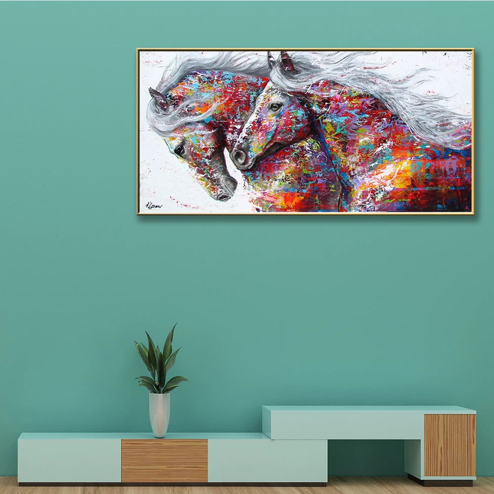 Горячая акварель лошадь картина с рисунком животных плакаты и принты стены искусства картины для гостиной украшения спальни
