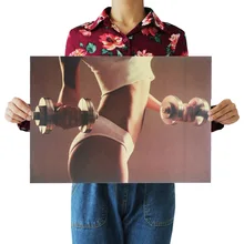 [A960] серия фитнес 04 Ностальгический ретро плакат из крафт-бумаги экран для помещений кафе декоративная живопись