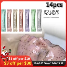 14PCS Hydrojelly Mask Collagen Rose Hyaluronic Acid Soft Mask Powder Face Mask Anti Aging Wrinkle Peel Off Rubber Facial Mask
