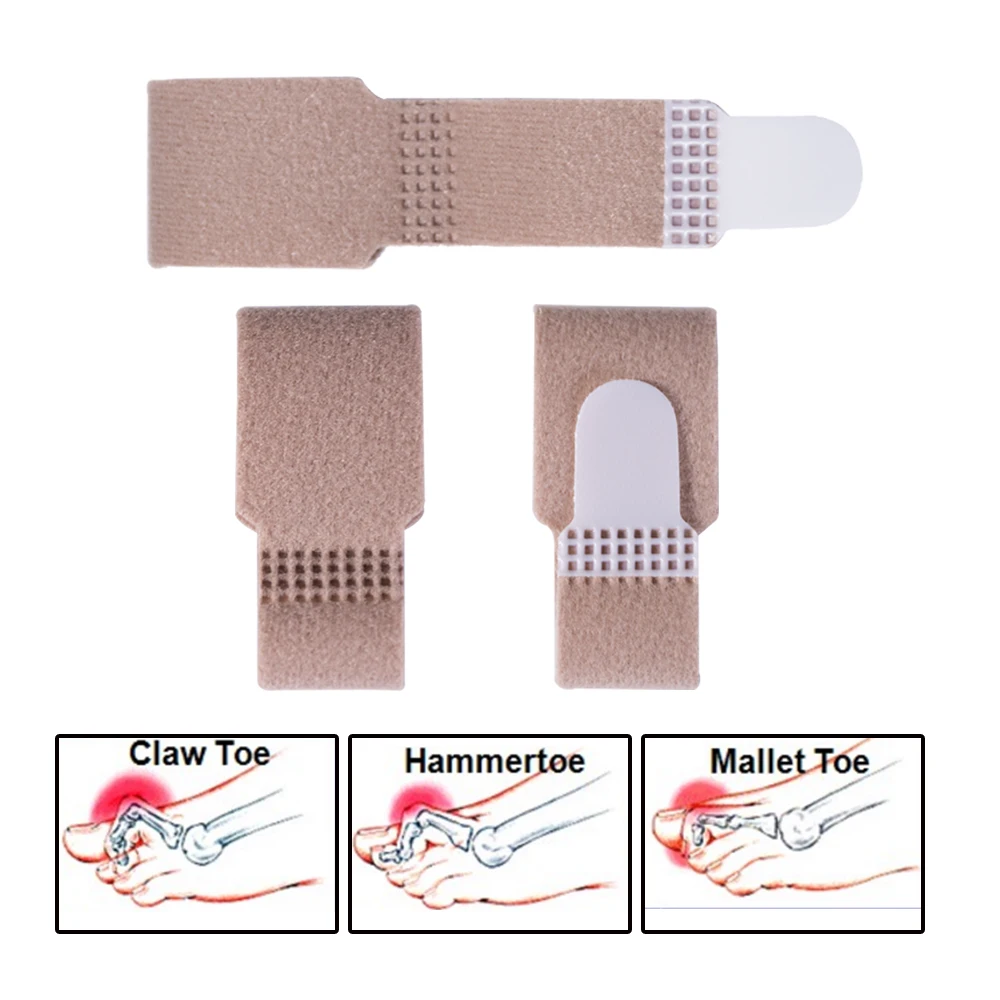 

Sumifun 4pcs Toe Separator Velvet Cotton Toe Splint Straightener Wrap Anti-Slip Brace Hammer Broken Toe D1174