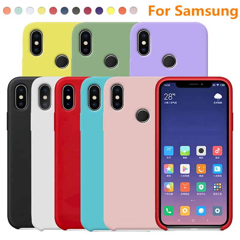 Официальный натуральная силиконовый мягкий чехол с покрытием для samsung Galaxy A10 A20 A30 A40 A50 A70 A90 S8 S9 S10 плюс Note8 9 10 Pro Чехол
