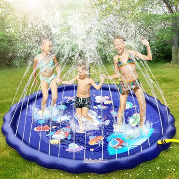

170cm Inflatable Spray Water Cushion Summer Kids Play Water Mat Lawn Games Pad Sprinkler Play Toys Outdoor Tub Swiming Pool