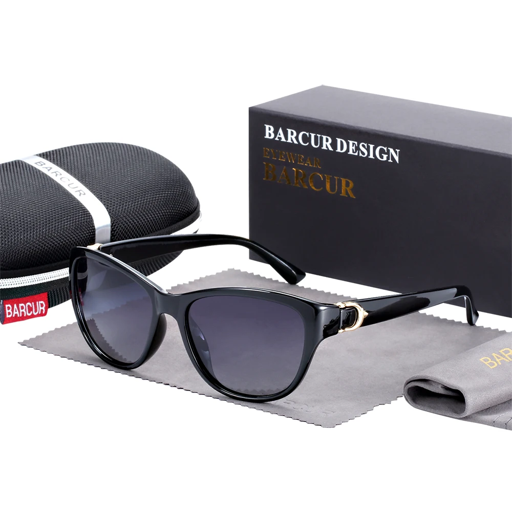 BARCUR TR90 женские солнцезащитные очки градиентные UV400 Солнцезащитные кошачий глаз