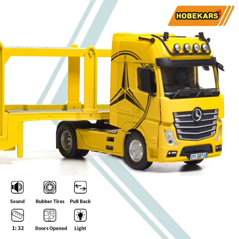 

HOBEKARS 1:32 Diecasts & Toy Vehicles Car Model Metal Alloy Simulation Platform Truck With Sound Light Pull Back For Collection