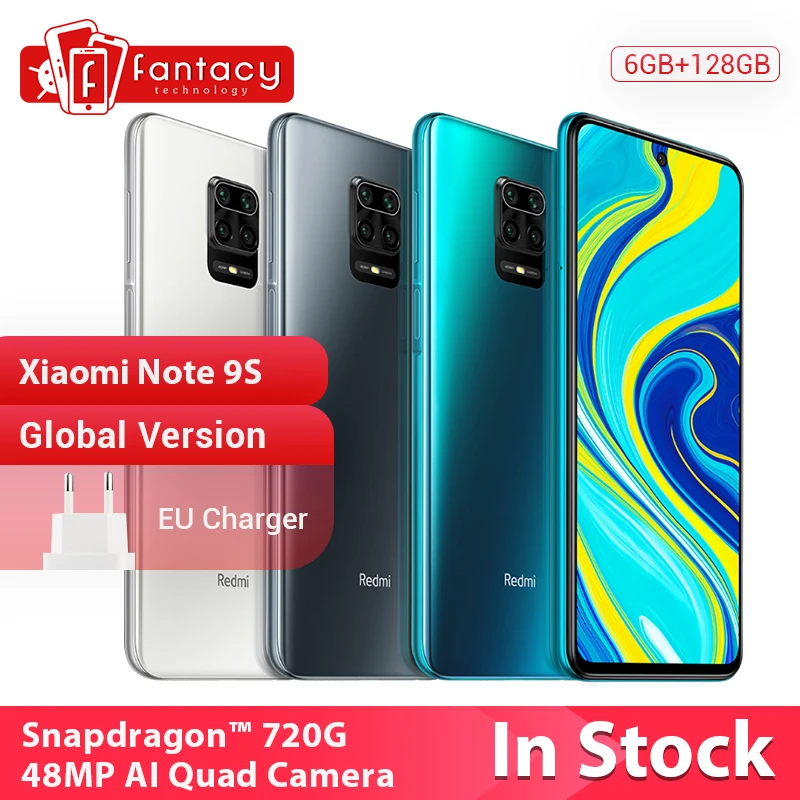 In Stock Global Version Xiaomi Redmi Note 9S 6GB 128GB Snapdragon 720G 48MP AI Quad Camera Note 9 S 5020mAh 6.67” FHD+ Screen In Stock Global Version Xiaomi Redmi Note 9S 6GB 128GB Snapdragon 720G 48MP AI Quad Camera Note 9 S 5020mAh 6.67” FHD+ Screen