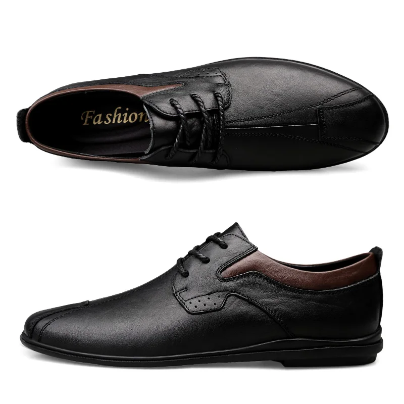 Spring autumn Men Shoes Breathable Mens Shoes Casual Fashion Low Lace-up Leather Shoes Flats Zapatillas Hombre Plus Size45*9705
