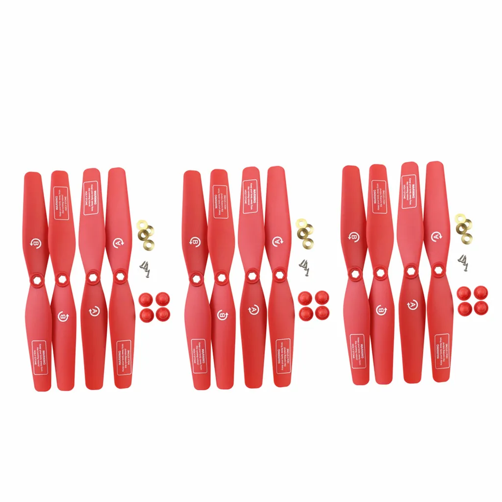

12 шт. Пропеллер для SJRC S20W S30W T18 H301S T25 HS110D HS110G HS120D воздушный Квадрокоптер, RC лопасти для дрона красный