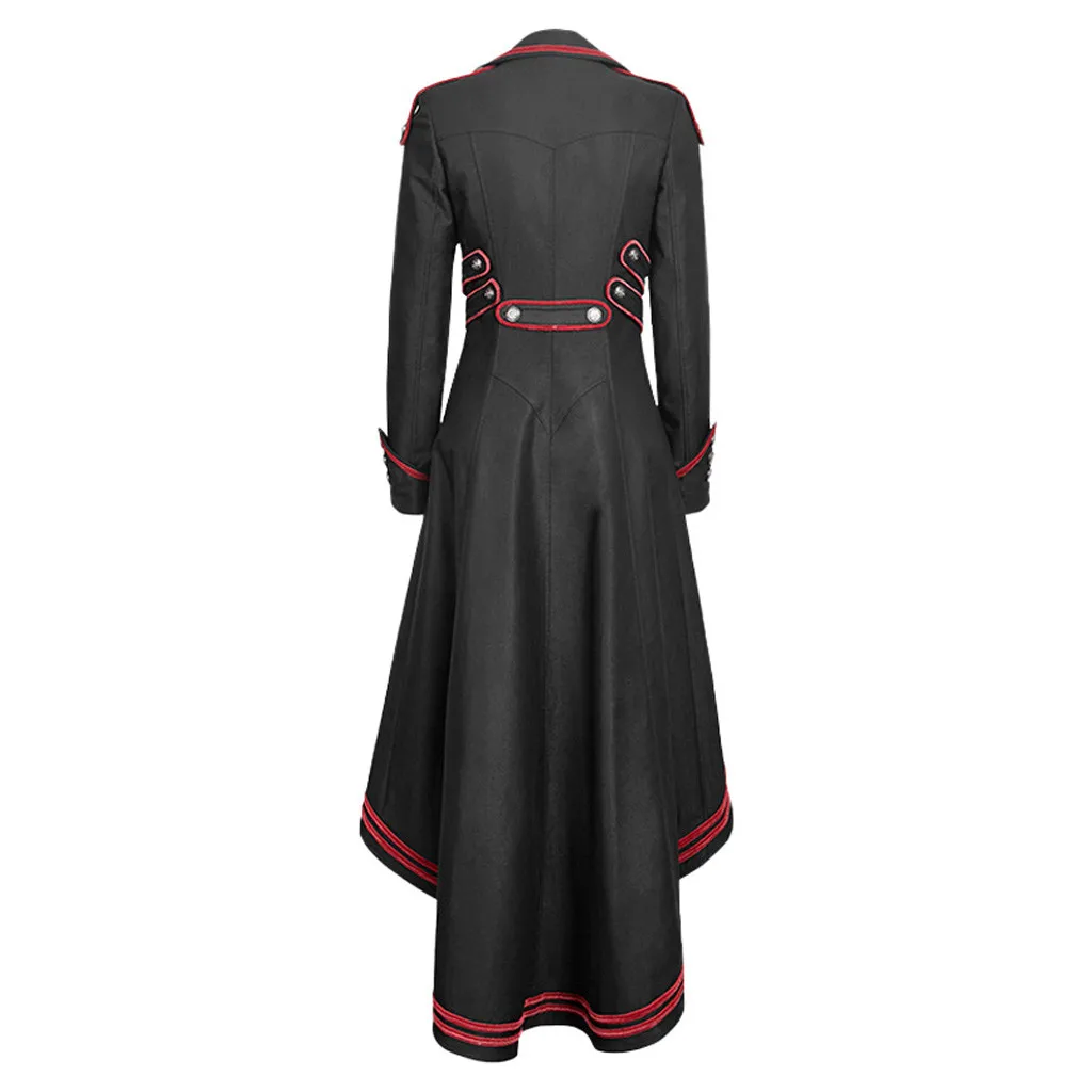 Vintage Women Gothic Long Jacket Swallowtail Coat Long Sleeve Train Vintage Medieval Outfits Halloween Tracksuit Party Clothes