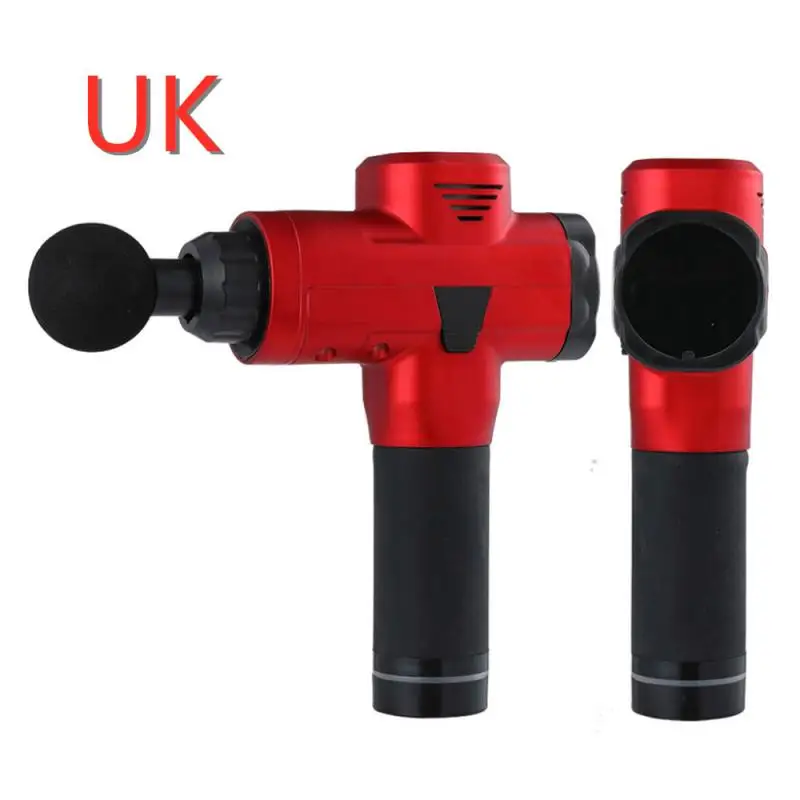 UK Red Пистолет для массажа мышц, массажер для глубоких тканей, терапия, пистолет для упражнений, облегчение боли в мышцах, для похудения, коррекции фигуры, массажный пистолет для фасции - Цвет: UK Red