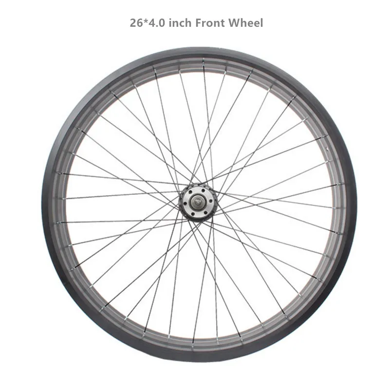 26 front wheel Бренд 20 26 Дюймов 4,0 широкие толстые шины снегоход пляж грубые шины Алюминиевый сплав колеса набор внутренняя камерная шина переднее и заднее колесо - Цвет: 26 front wheel