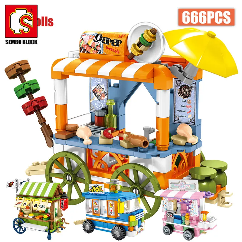 Детский конструктор мороженое SEMBO креативная городская уличная сцена игрушки