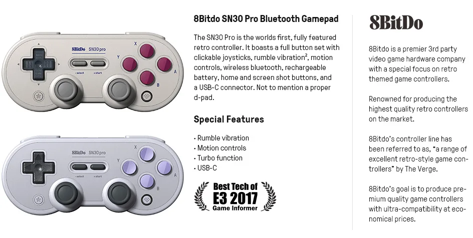 8bitdo Sn30 Pro Bluetooth Gamepad Gray Edition Nintendo Switch Gray G2a Com