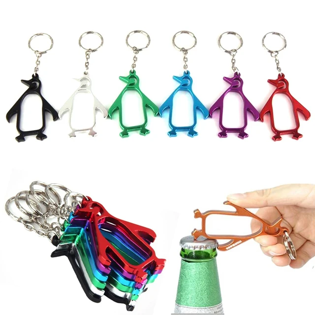 PENGUINS BOTTLE OPENER LANYARD KEYCHAIN