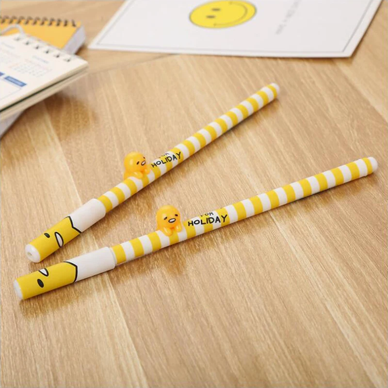 Симпатичное яйцо желток шеллак гель гелевая ручка DIY офисные Канцелярские и школьные принадлежности Гладкие письма черные и синие чернильные ручки 0,5 мм 3 шт