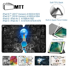 Чехол MTT для iPad 9,7 дюймов, мягкая задняя часть из искусственной кожи, откидной смарт-чехол для iPad Air 1 Air 2, чехол с карандашом