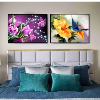 

30x40 Diy Diamond Painting 5d for Home Decor , Living Room Decoration ,Purple Flowers