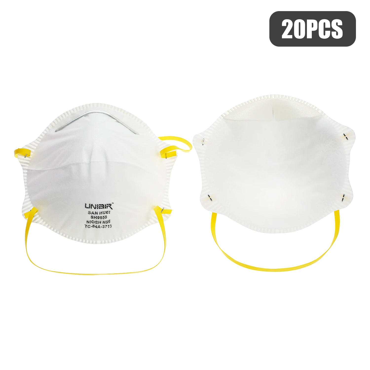 

US STOCK 20pcs Standard NIOSH N95 Face Masks Anti-fog Haze Dust-proof Face Masks for Exhaust Gas Allergies Pollen PM2.5 Outdoor