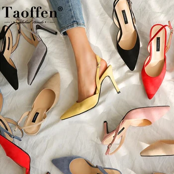 

Taoffen 7 Color Women High Heels Shoes Pointed Toe Sexy Office Ladies Pumps Fashion Party Stiletto Wedding Footwear Size 34-40