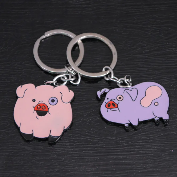 Европа и Америка аниме-атрибутика Гравитация Фолс гротеск маленький город фиолетовый встряхнул брелок с поросенком металлический кулон
