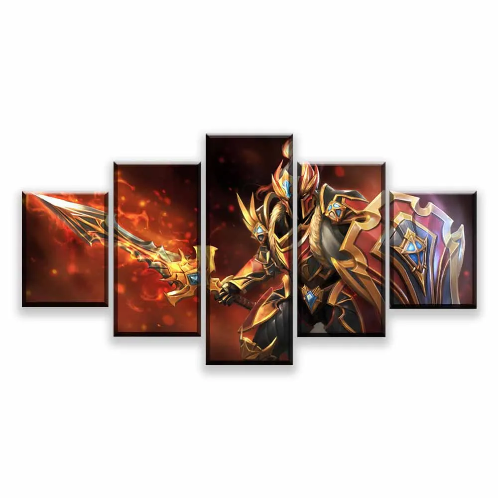  Printed Popular Posters 5 Set DOTA 2 Game Modular Pictures Popular Canvas Painting Bedroom Modern H