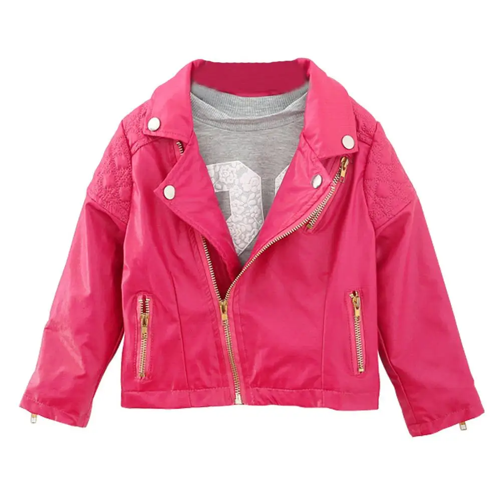 CYSINCOS новая детская одежда ветер PU кожаные пальто куртка на молнии с капюшоном; одежда для малышей Одежда для мальчиков и девочек детская куртка, одежда с короткими рукавами - Цвет: pink