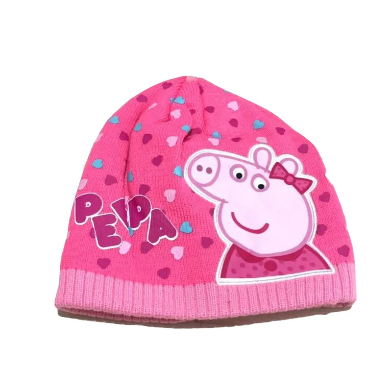 Peppa Pig Peggy трикотажный зимний шарф перчатки вязаная шапка из трех частей модный Джокер ребенок день рождения Рождественский подарок