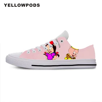 

Women's Shoes True Reveler Cartoon Print Porky Lovers Funny Cute Pig And Casual Women Platform Shoes Lady Casual White Shoes