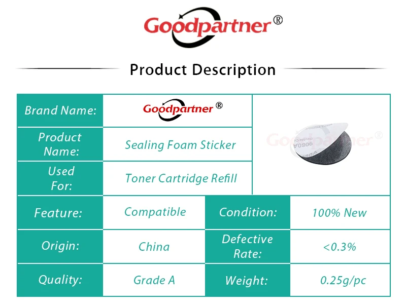 50 шт. тканевая лента с двойным покрытием, уплотнительная пенная наклейка для заправки картриджа тонера