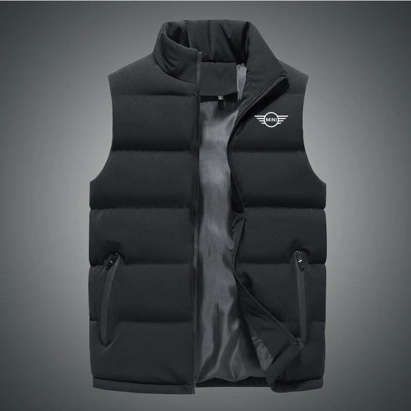 2022 new Mini Cooper s Print car men's vest jacket sleeveless vest winter men's warm vest men's casual padded vest large size long puffer jacket