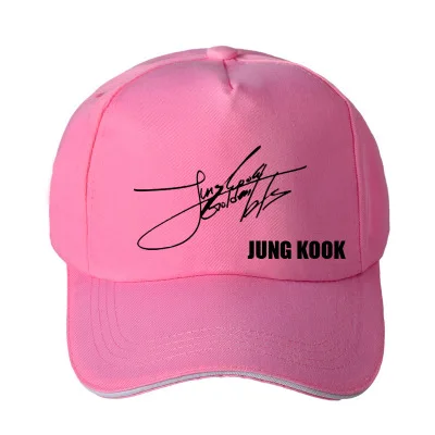 JK PINK Kpop Bangtan Boys Signature Jimin jin RM JUNGKOOK J-HOPE Kim Tae Hyung Повседневная бейсбольная Регулируемая Кепка Snapback LOVE YOURSELF - Цвет: JK PINK
