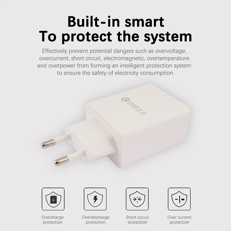 Адаптер переменного тока с usb-разъемом зарядное устройство 5 в 3 А источник питания штепсельная вилка европейского стандарта быстрое зарядное устройство адаптер питания для мобильного телефона qualcomm быстрое зарядное устройство 3,0 usb телефон