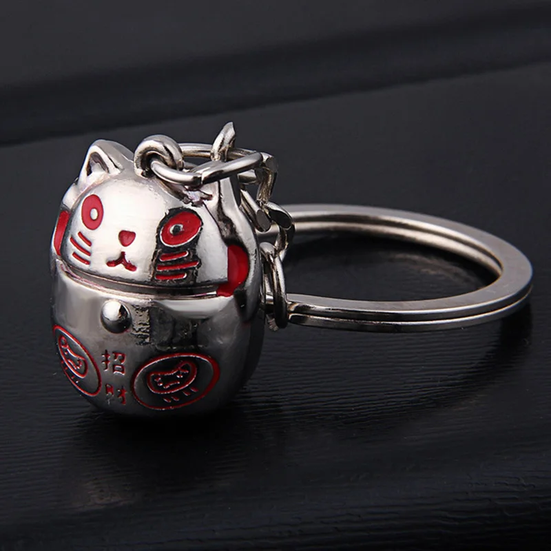 3D приветственные счастливые кошки Maneki Neko брелки милый котенок брелок деньги Фортуна кот брелок держатель для ключей сумка талисманы