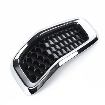 

7x Front Black Grille Inserts Chrome Covers Gloss For Year 14-18 Jeep Cherokee