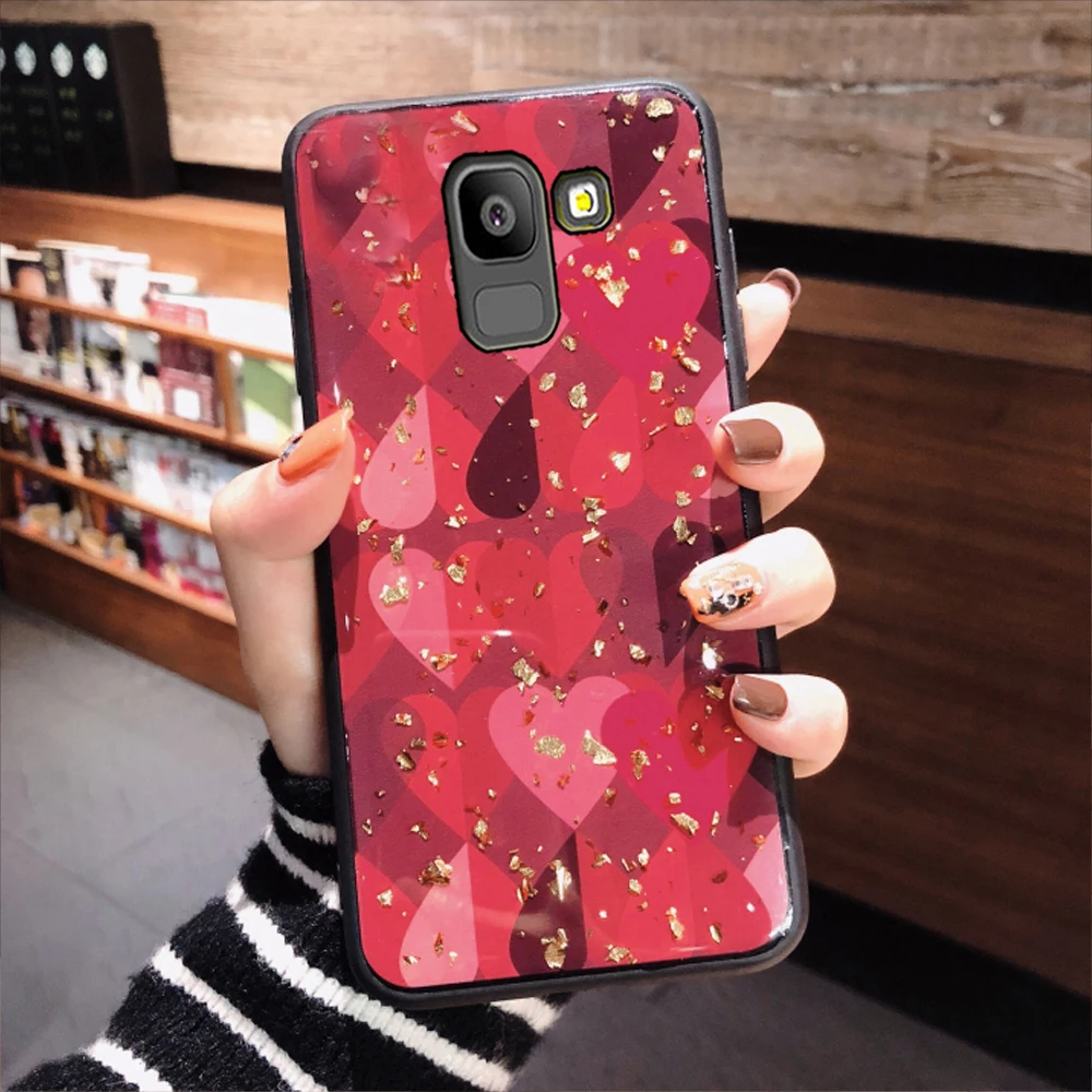 Красный чехол для телефона с надписью love, etui, чехол для samsung galaxy a6 a8 plus a750 a7 a9 a 6 7 8 9 a6plus a8plus силиконовый