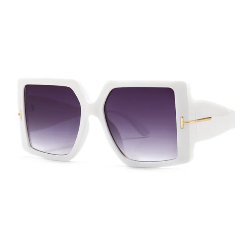  - Luxury Square Sunglasses Woman Man Retro Brand Designer Plastic Frame Oversized Sun Glasses Female Grandient Shades Oculos