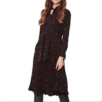 

2020 Women's Collar Lace-up Long Sleeve Ruffle Summer Sexy Sun Dresses For Women Frocks Dress Boho
