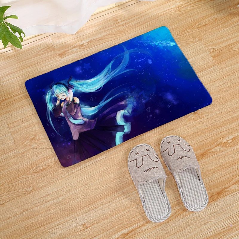Hatsune Miku печать коврик стелька кухонный коврик ковер Добро пожаловать Придверный коврик для улицы ванная комната нескользящий коврик